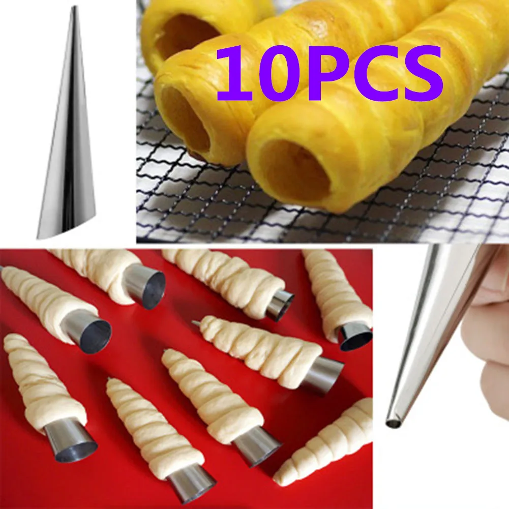 10 шт. форма для Круассанов практичная конусная термостойкая нержавеющая сталь