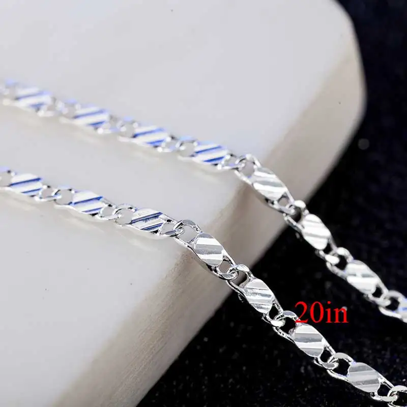 

2mm Flat Chain Necklace For Women Men Jewelry Necklaces & Pendants Gold Silver Color Chain Necklace Charms Jewellery 16-30 Inch