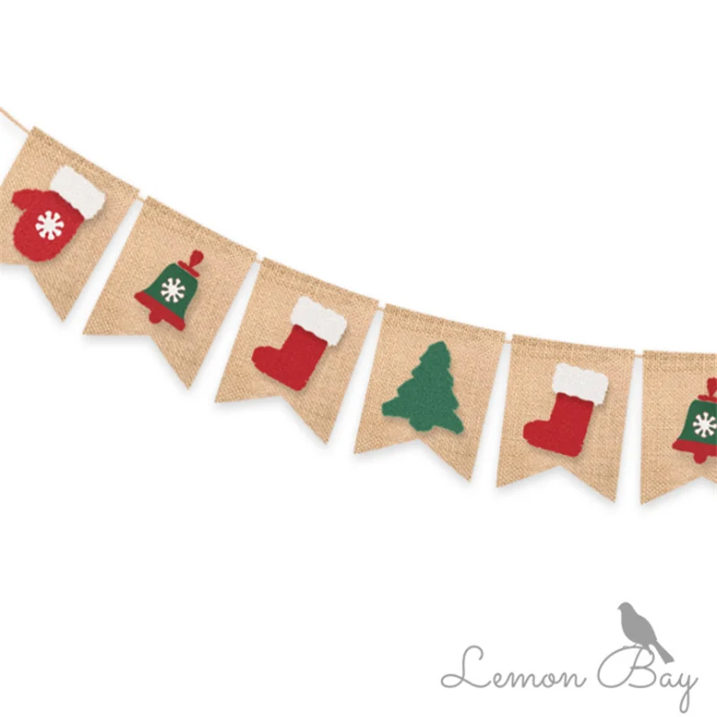 Счастливого Рождества баннер Бумажная гирлянда со снеговиком Санта-Клаусом