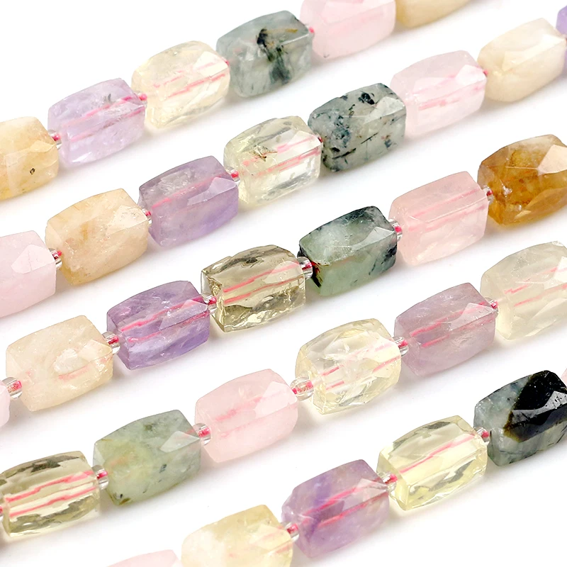 

11*16mm Natural Faceted Colorful Stone Beads octagonal Spacer Beads for Jewelry DIY Making Bracelet Necklace Accessories