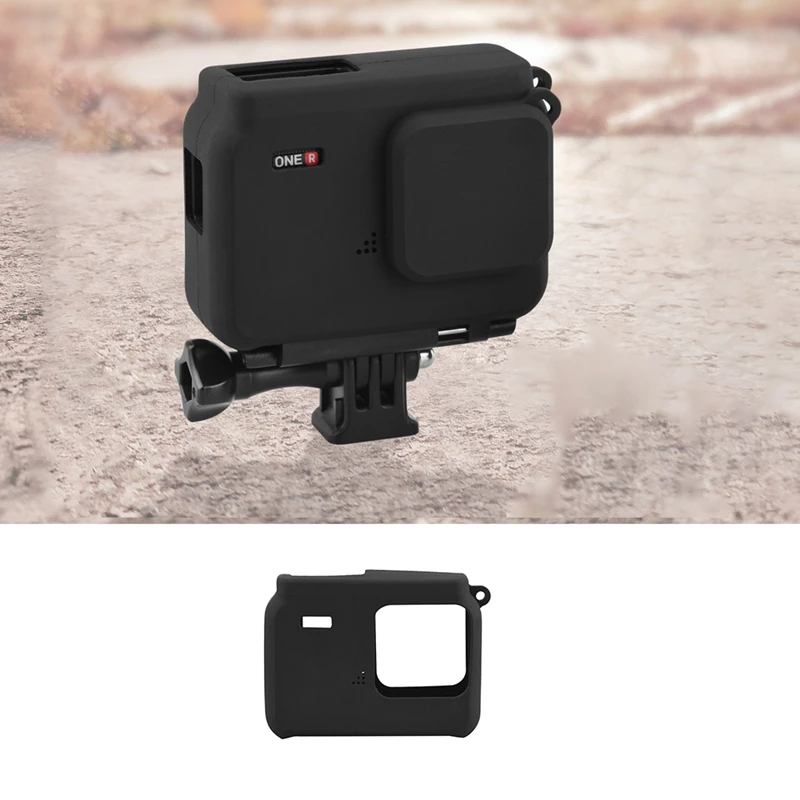 Силиконовый защитный чехол для Insta360 ONE R черный пыленепроницаемый Аксессуары