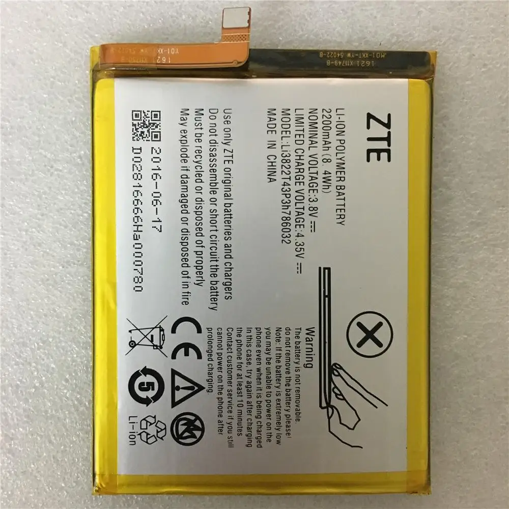 100% настоящая 2200 мАч Li3822T43P3h786032 батарея для ZTE Blade V6 D6 X7 Z7 T660 T663 Orbic Orbic-RC-501L + номер