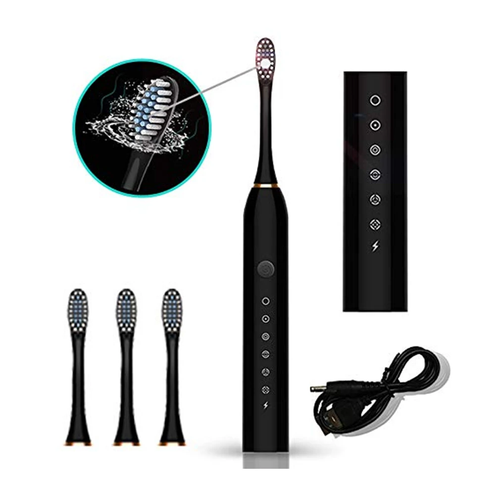 

USB fast charging toothbrush, suitable for adult children, 6 selectable modes with 2-minute built-in timer