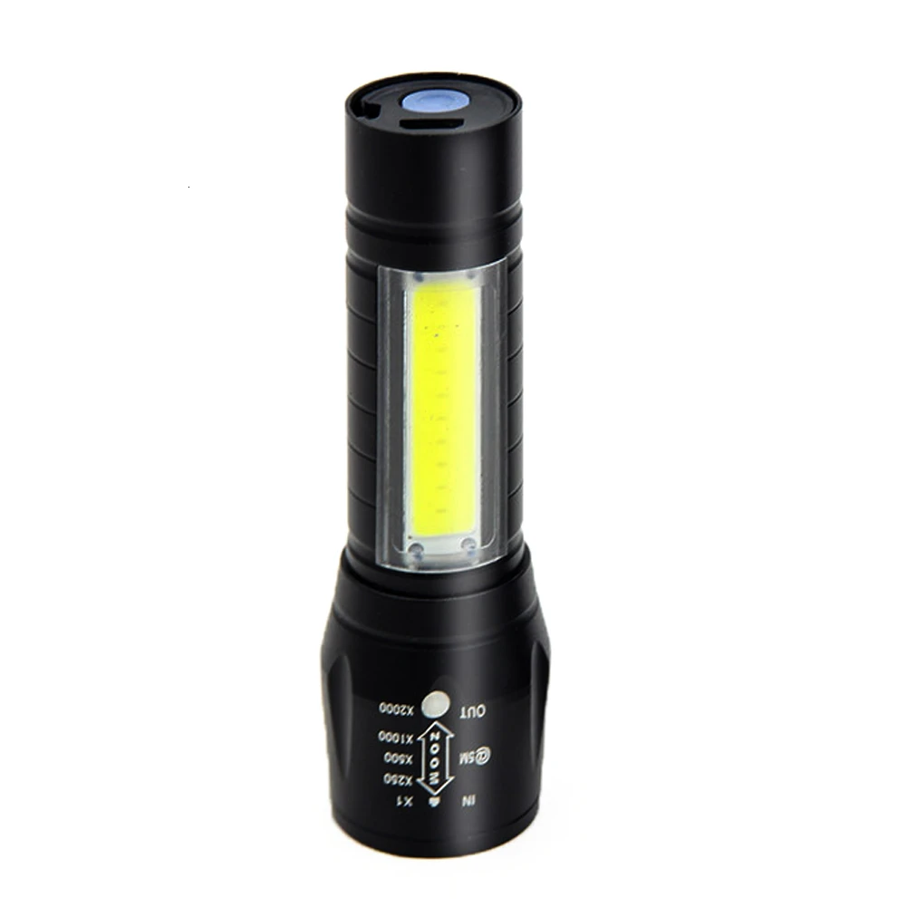 Обновленный новый дизайн usb зарядка мощный флэш-светильник 3800LM XPE COB светодиодный