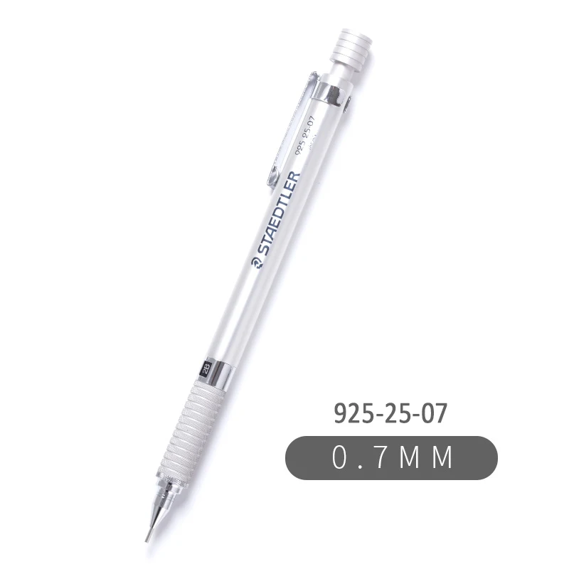 07 mm Немецкий STAEDTLER 925 25 металлический механический карандаш 1,3 мм Серебряный Профессиональный чертёжный карандаш 2,0 мм архитектурный дизайн канцелярские принадлежности - Цвет: 07 mm