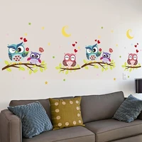 beautiful wallpaper removable waterproof cartoon animal owl wall sticker for kids rooms home decor wall decals wall art design