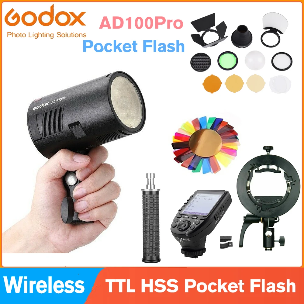 Godox AD100Pro 100Ws 2 4G карманная вспышка HSS 1/8000s TTL наружная Speedlight с батареей для Sony Nikon Canon