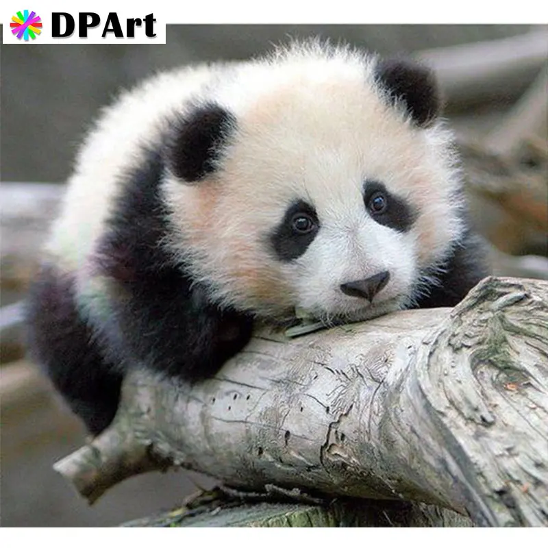 Diamond Painting Full Square/Round Drill Giant Panda Climbing Trees 5D Daimond Embroidery Cross Gem Rhinestone Zou077 | Дом и сад