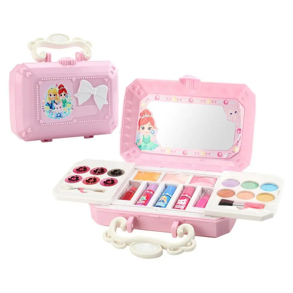Children Girls Washable Multi-Layer Cosmetic Mini Box Makeup Case Play Toys  Mini Box Makeup Toys  Pretend Play Toys For Girl's