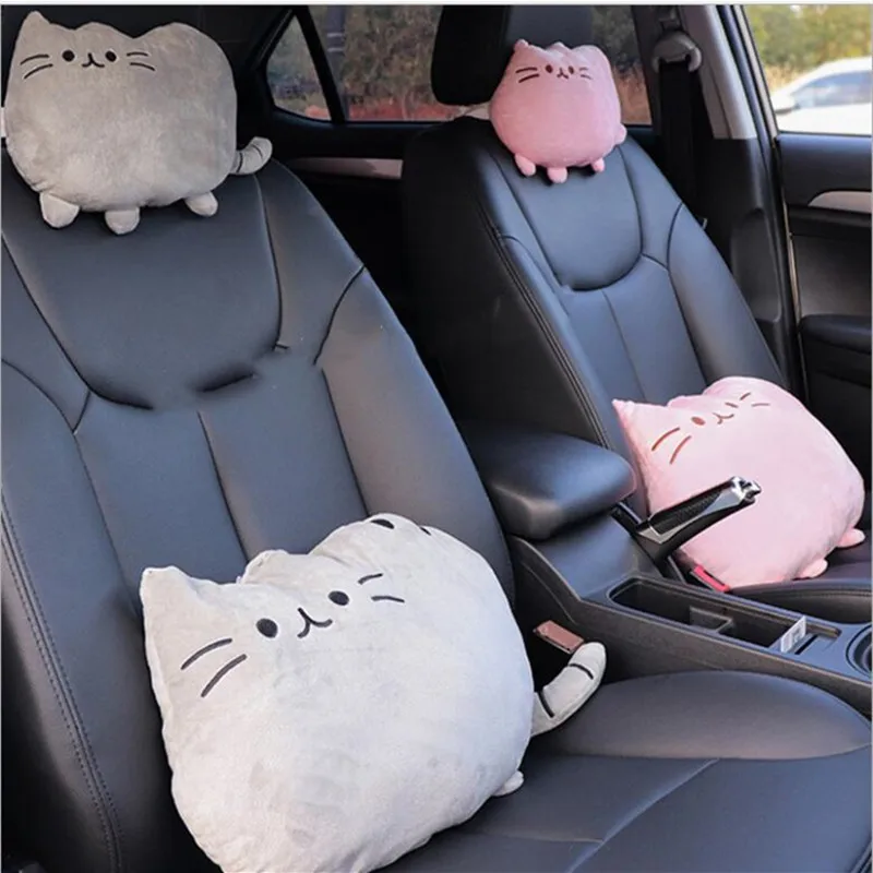 

Car Pillow Cartoon Cute Creative Cat Seat Back Cushion Waist Cushion Headrest Neck Pillow Wasit Neckpillow