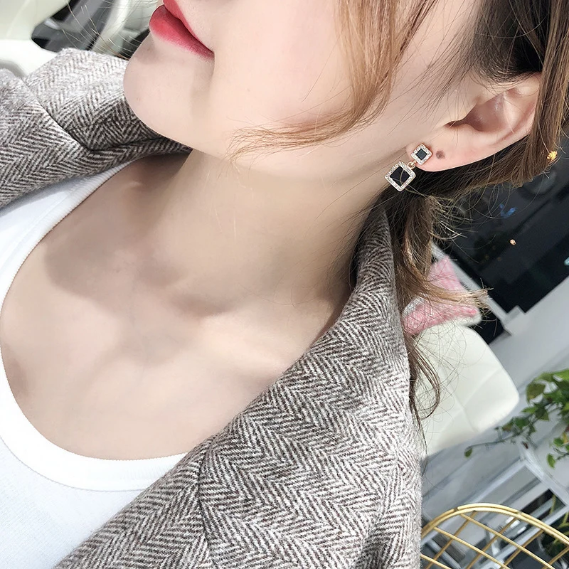 CARTER LISA модные женские Геометрические Квадратные большие серьги с квадратной