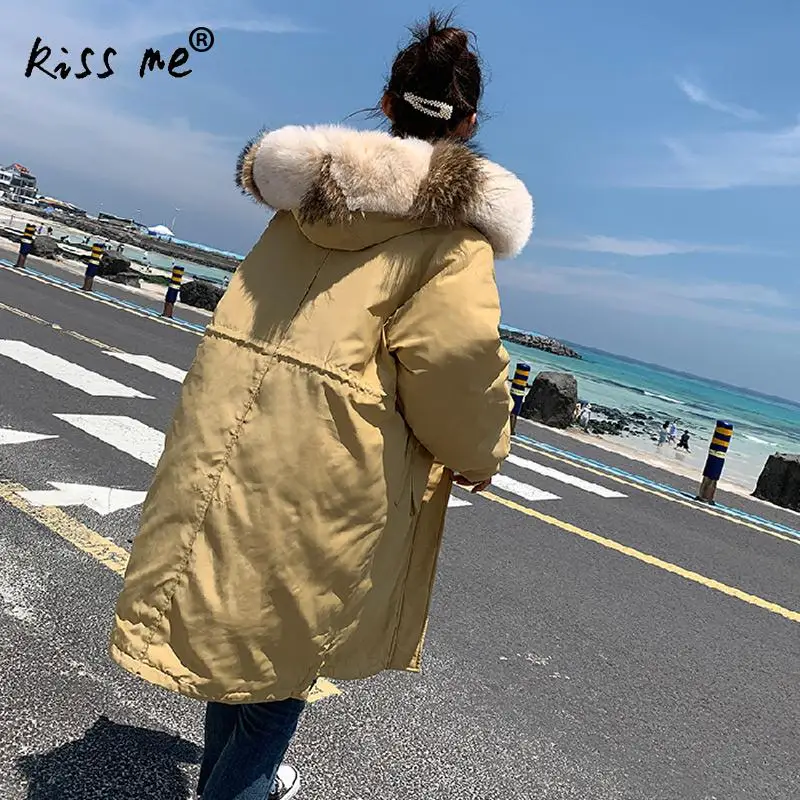 Зимняя женская теплая куртка длинное пальто для кемпинга и походов большой