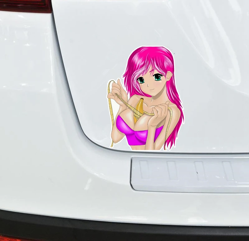 Горячая продажа сексуальной девушки с бананом на наклейке для автомобиля водонепроницаемая наклейка для чемодана, ноутбука, велосипедного шлема.