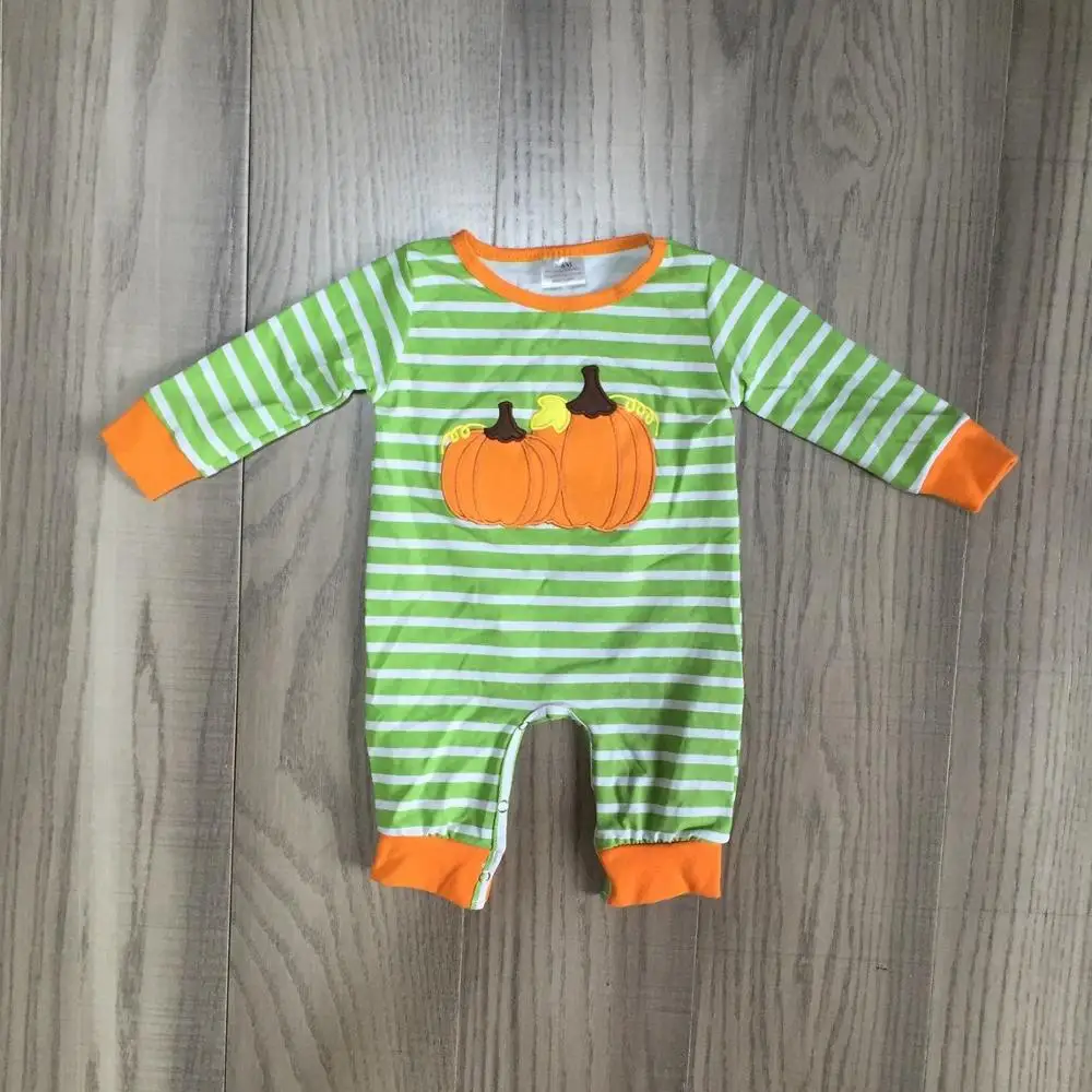 Хэллоуин День благодарения Для маленьких мальчиков одежда зеленого и оранжевого