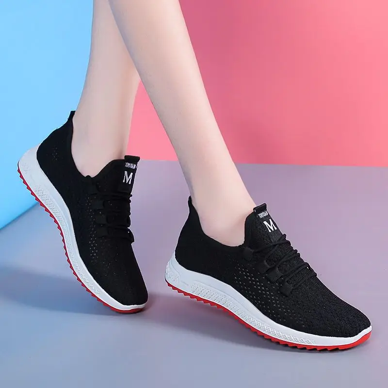 

2021 New Fashion Women Flat Shoes Breathable Leisure Laides Nonslip Sneakers Trend Portable Wearproof Casual Shoes Wholesale