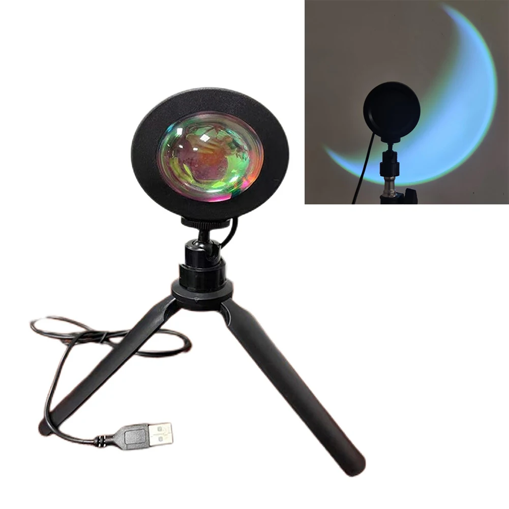 

USB Радужный Лунный проектор, светодиодный ночник, проекционный Настольный светильник для спальни, бара, кофейни, магазина, настенный декора...