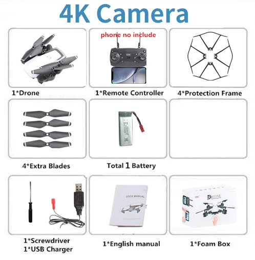 RC Дроны с камерой HD 1080P RC вертолет с высокой фиксацией RC Квадрокоптер с камерой Дрон профессиональные игрушки для детей# E - Цвет: White 4K