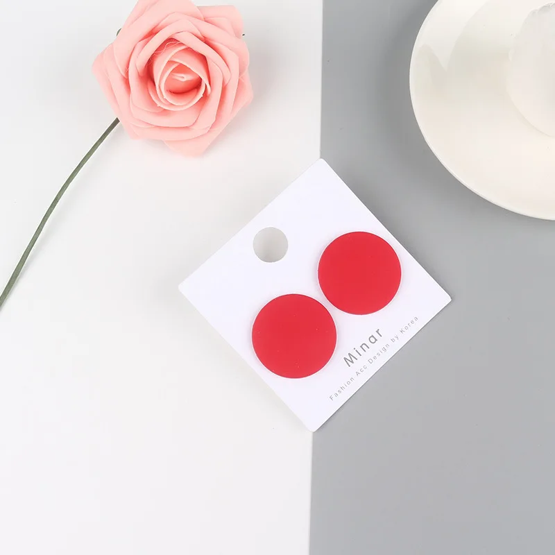 35 мм Диаметр милые большие цветные круглые серьги-гвоздики для женщин модные