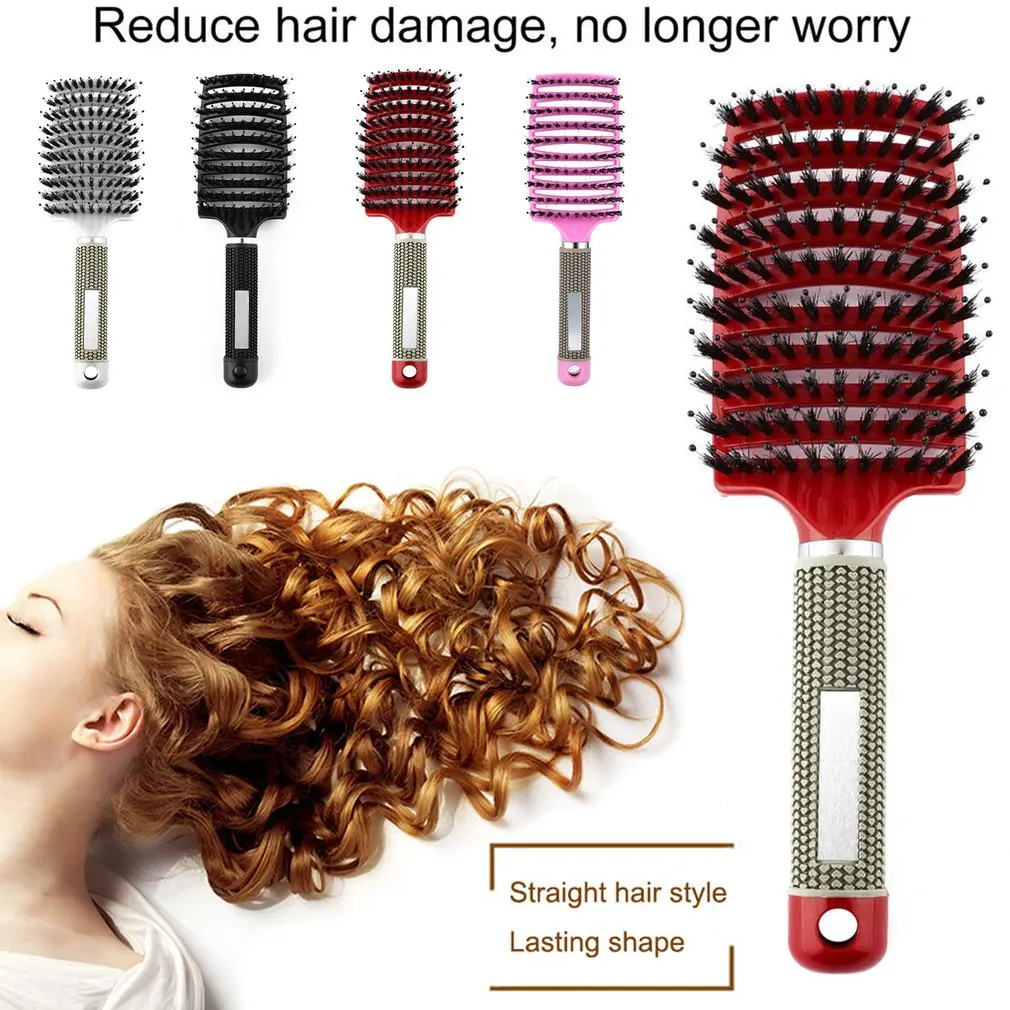 

Hair Scalp Massage Comb Hairbrush Bristle Nylon Women Wet Curly Detangle Hair Brush for Salon Hairdressing Styling Tools