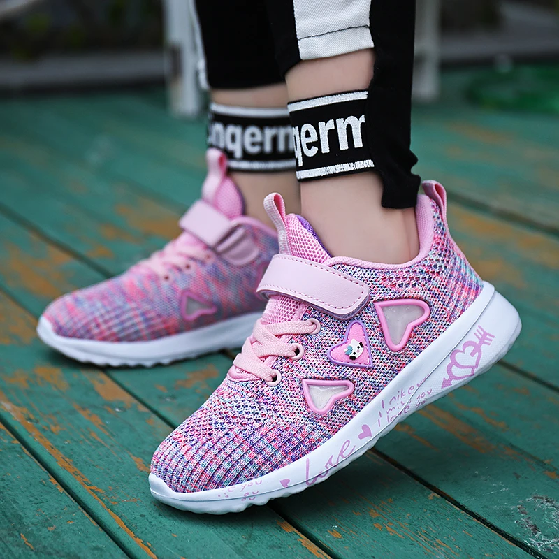 

2021 Girls Casual Shoes Light Mesh Sneakers Kids Summer Children Fashion Tenis Cute Sport Cartoon Kids Running Shoes Footwear