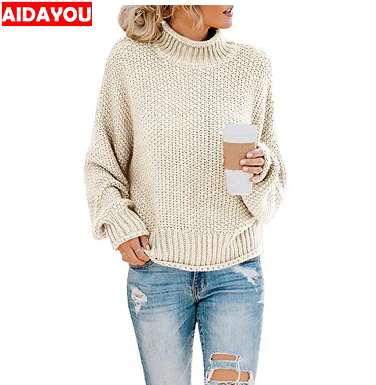 Свитера оверсайз с рукавом летучая мышь пуловер свободного кроя повседневный