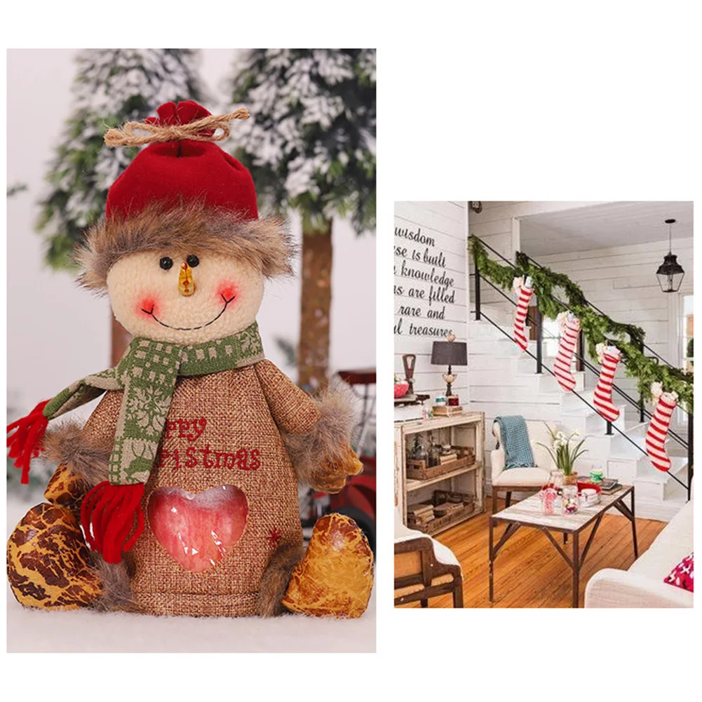 Рождественский подарок сумка Санта Клаус Снеговик Олень Apple конфеты контейнер