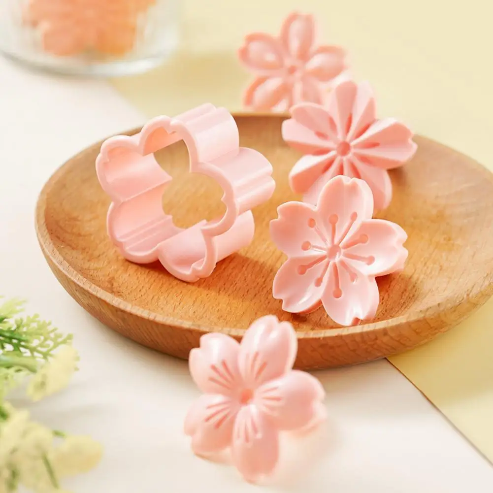 

1 Set Cookie Mold Sakura Shape Hand Press Non-stick Three Dimensional Cherry Blossom Mold for Baking