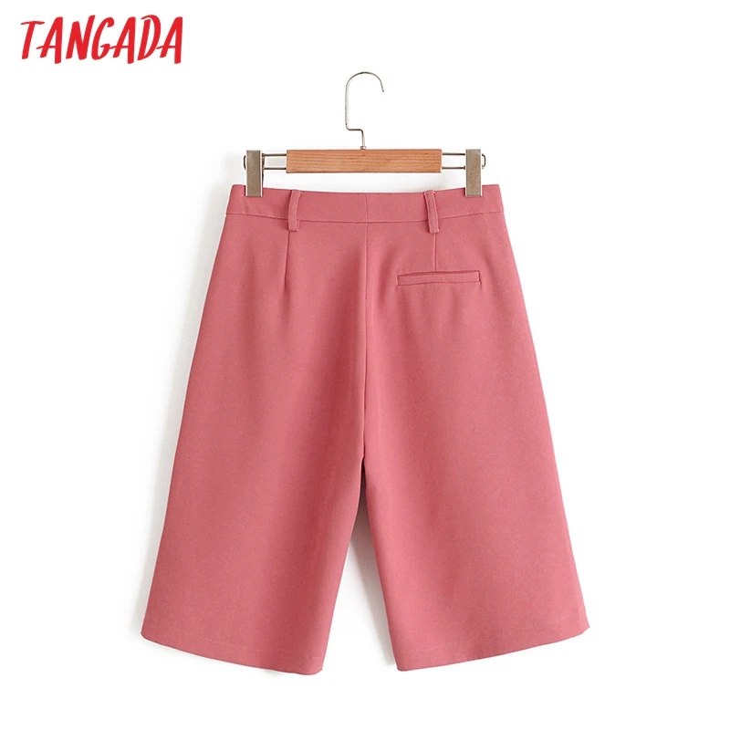 

Tangada 2021 New Women Elegant Solid Suit Shorts Side Zipper Pockets OL Shorts Pantalones DA77