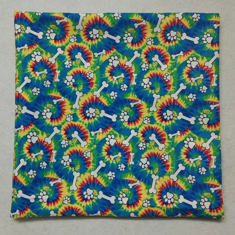 50x100 см разноцветная хлопковая ткань с принтом в виде следов животных