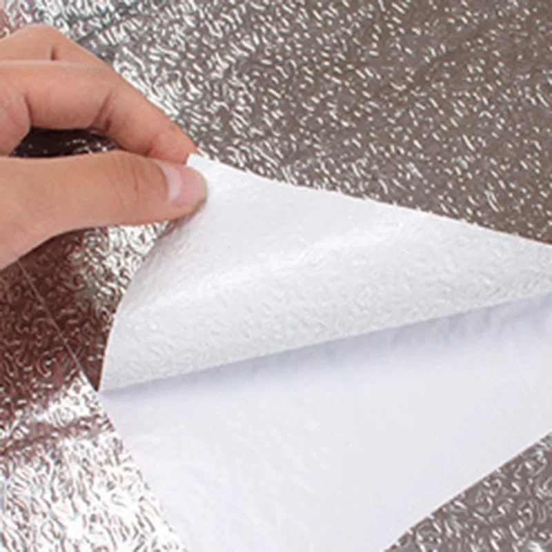 

3-5M Silver Foil Wallpaper Kitchen Wall Sticker Self-Adhesive Aluminium Foil Oil Proof Waterproof Kitchen Cooker Wall Stickers