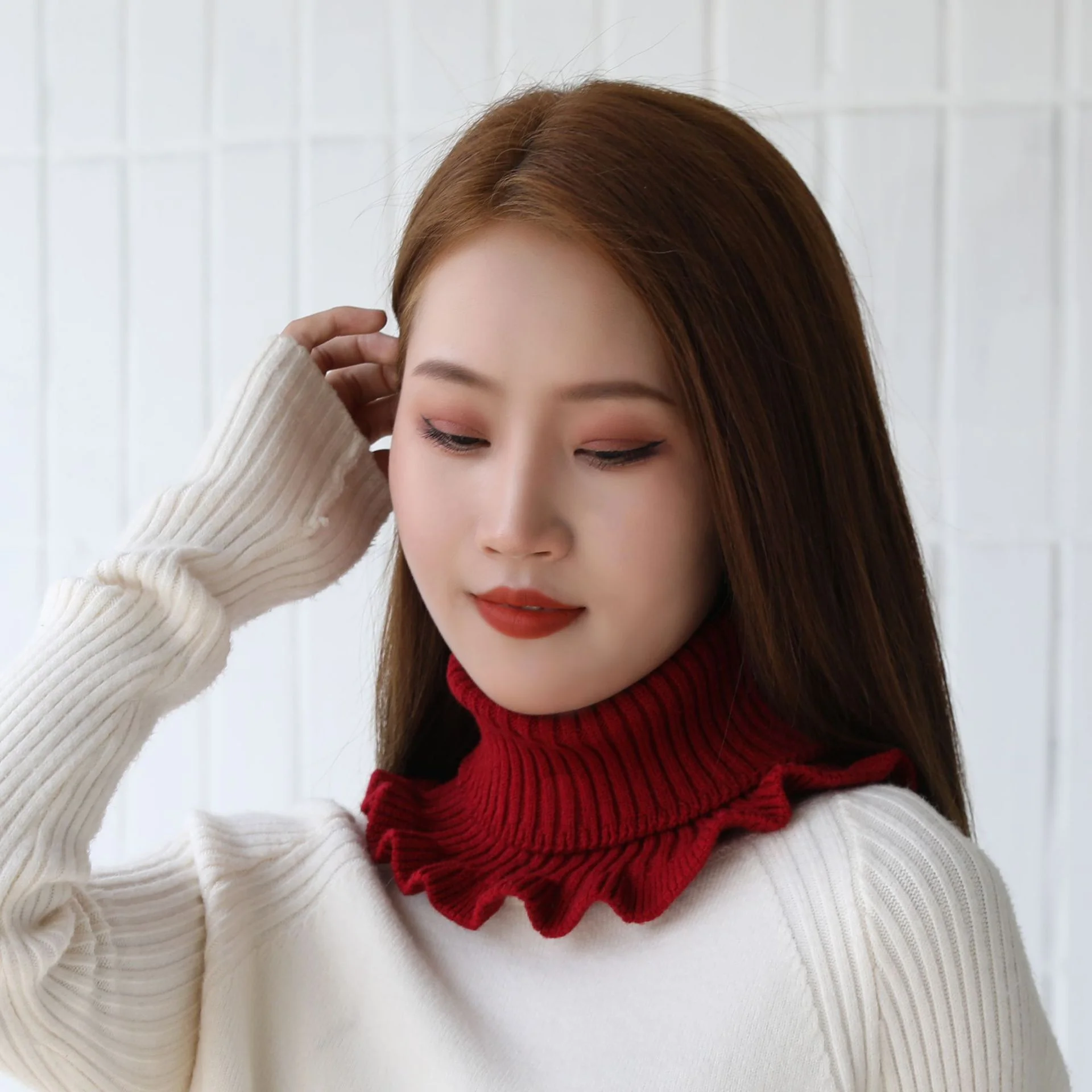 Плотный Универсальный воротник с высокой горловиной однотонный