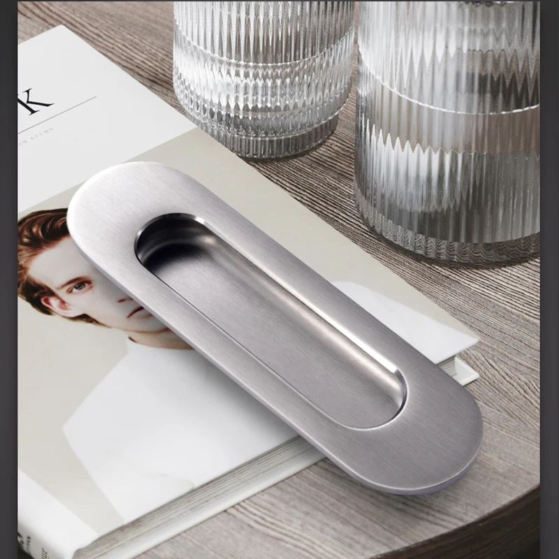 Скрытая Встраиваемая ручка для мебели из нержавеющей стали круглая квадратная