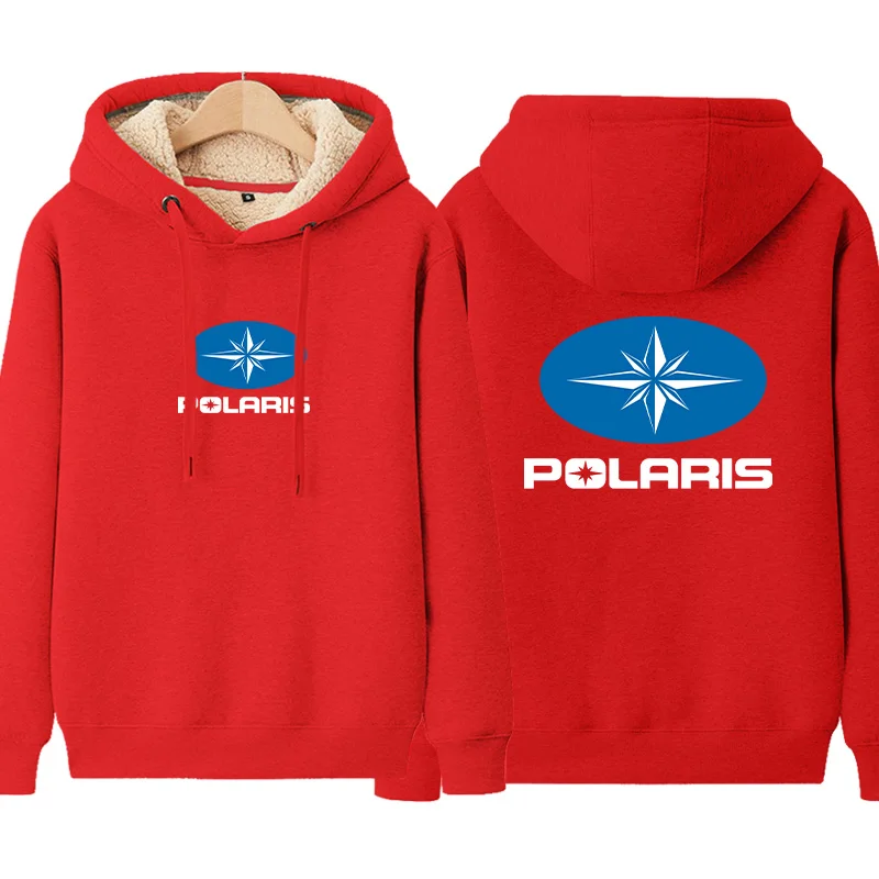 

2021 New Polaris Motorcycle Cycling Tracksuit Male Thick Casual Fashion High Quality Hoodies Slim Winter Fleece Warm Outwear