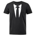 Новая модная мужская футболка, забавная футболка с галстуком для мужчин, уличная одежда, хлопковая футболка