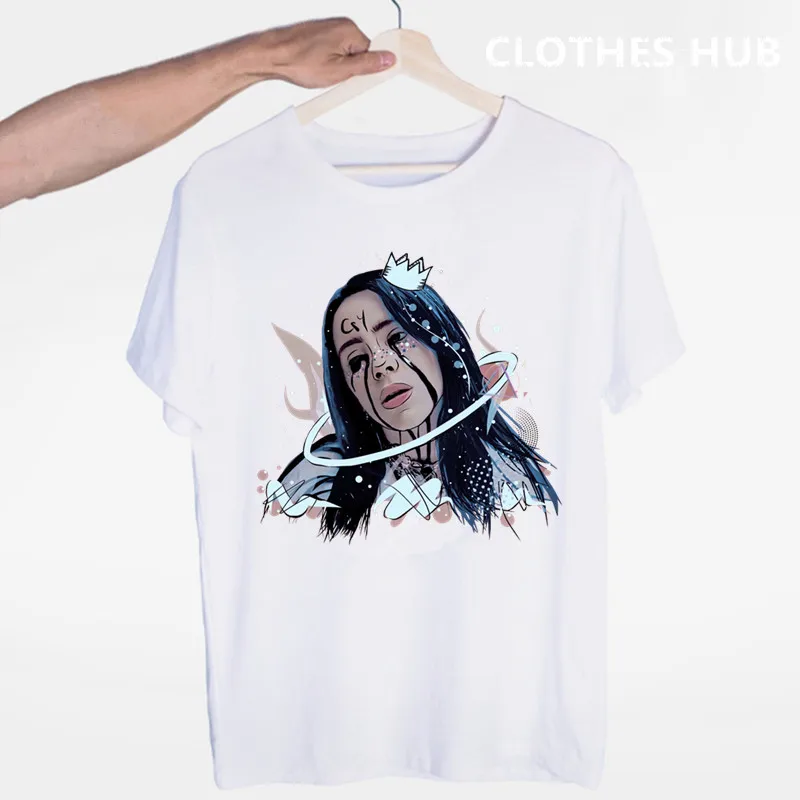 Billie Eilish футболка с круглым вырезом и короткими рукавами Летняя Повседневная модная футболка унисекс для мужчин и женщин - Цвет: Оранжевый