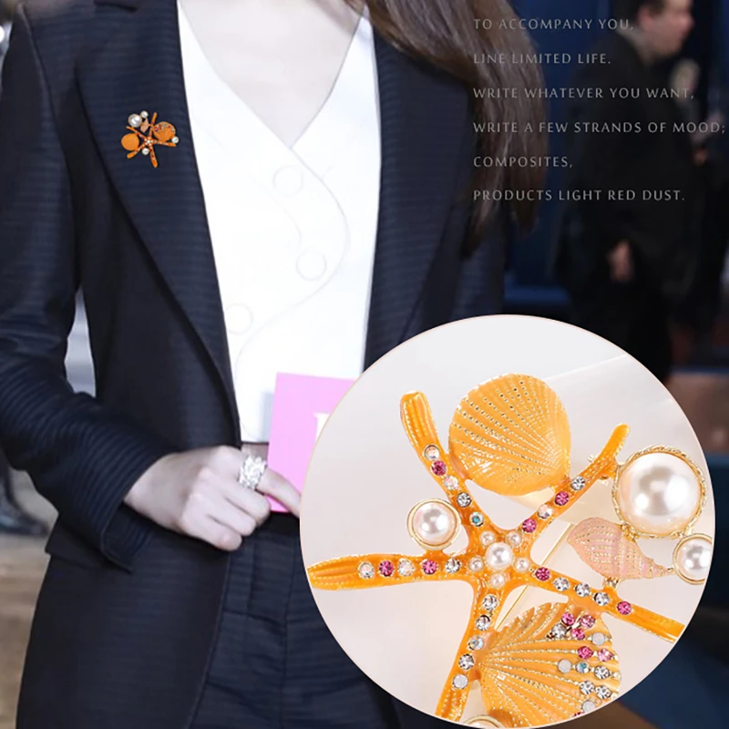 1 шт. Творческий одежда корсаж с рисунком пятиконечной звезды оболочки брошь