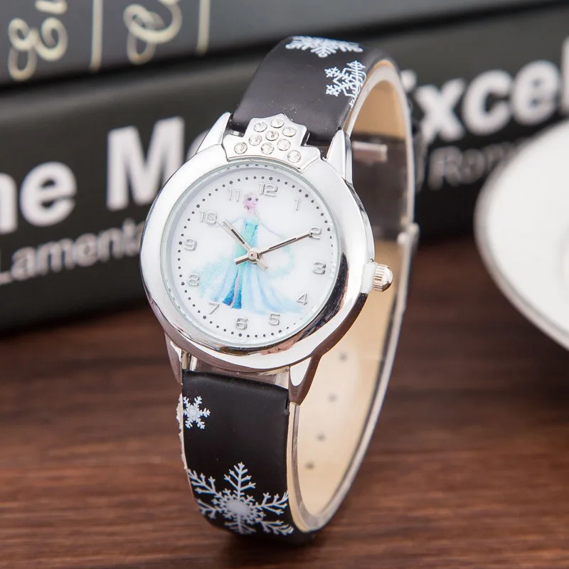 

Frozen Watch Kids Princess Ella Cartoon Watches Children Leather Quartz Wrist Watches for Kinds Girls Gifts Relogio Infantil