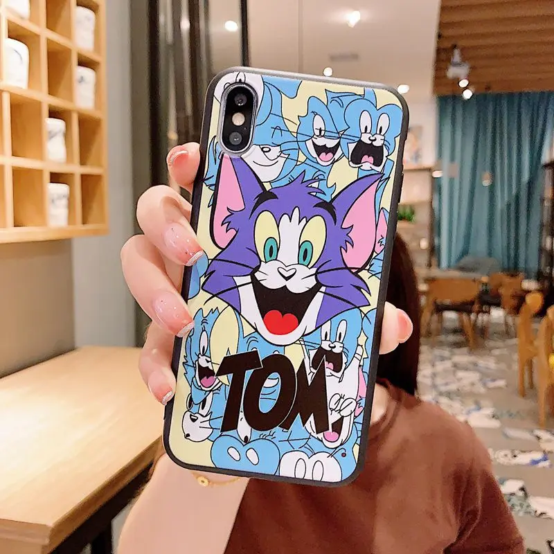 pattern 4 Мягкий чехол из ТПУ для iPhone X, XR, XS, Max, 8, 7, 6, 6s Plus, чехол на заднюю панель s, для iPhone 11 Pro, Max, мультяшный милый кот, мышь, Том, Джерри - Цвет: pattern 4