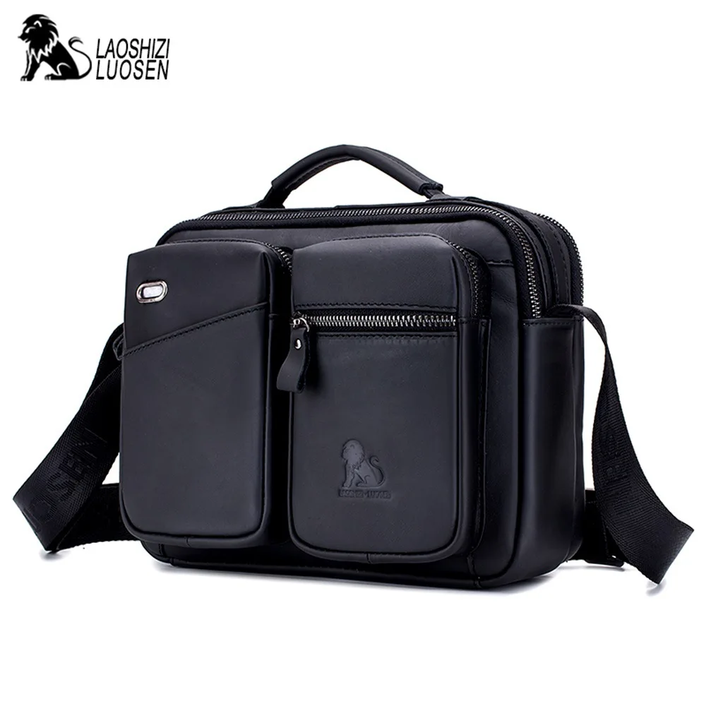 

Men Business Shoulder Bag Vintage Genuine Leather Laptop Messenger Bag Cowhide Big Capacity Tote Office Handbag Male 2020