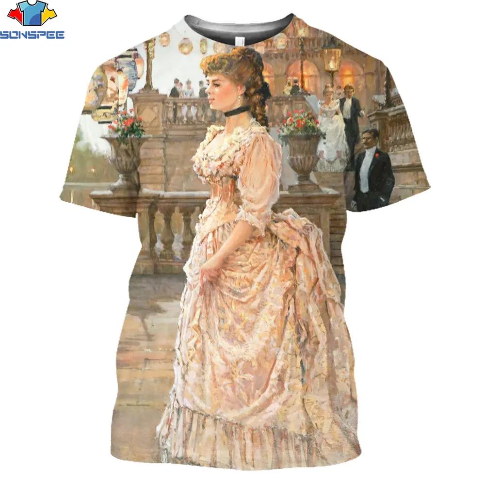 

SONSPEE Aesthetic T-shirt Men's and Women's Mask Spoof Personality Oil Painting Tops Women's Tops Jackets Retro Hip Hop Clothes