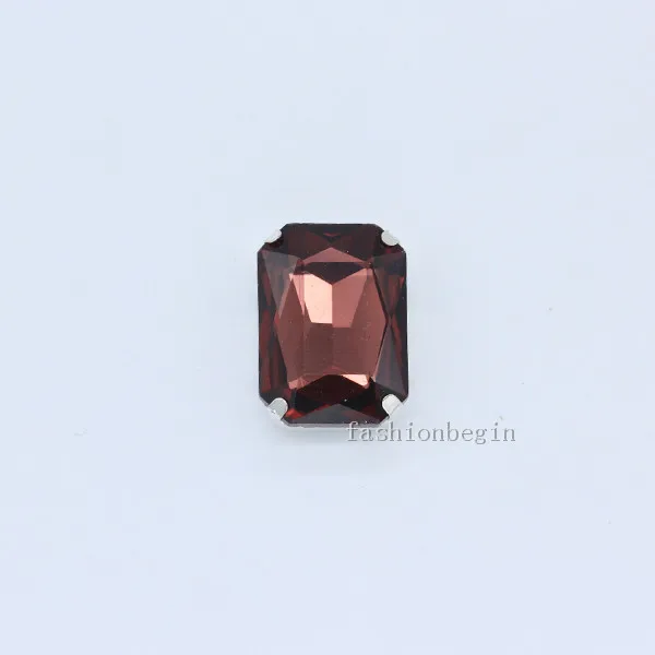 mid amethyst Все размеры 24-Цвет Плоский Прямоугольник пришить стеклянные стразы камень хрустальные камни стразы для шитья, цепочки с кристаллами с серебрянной акантовкой, кнопка аксессуары для одежды - Цвет: mid amethyst