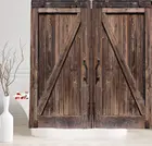 Деревянная дверь сарая, дверь гаража, украшения в американском стиле для деревенского творчества, водонепроницаемые шторы для душа с 12 крючками