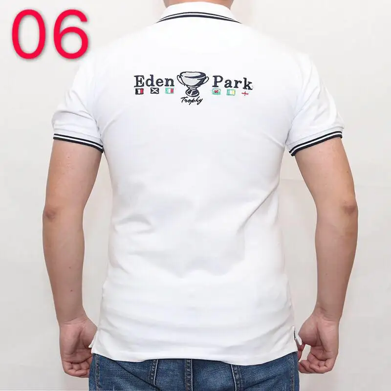 Hombre eden park Топ для мужчин с коротким рукавом Повседневная рубашка для регби camisa вышитая eden park polo мужская Тонкая однотонная хлопковая