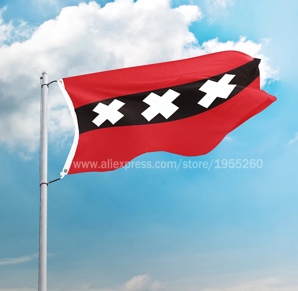 

Flag of Amsterdam City 3 X 5 FT Polyester Banner Flying 150* 90cm Custom Flag Outdoor Holland The Netherlands Flags Banners