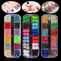 12 grid rhinestone art decorations 2021 nail accessories stones stickers for nails fashion rhinestones for manicure