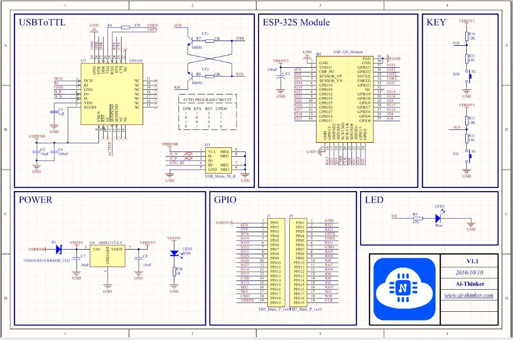 Оригинальная NodeMCU-32S Lua wifi IOT макетная плата ESP32S ESP32-WROOM-32 двухъядерный беспроводной wifi BLE модуль Ai-thinker