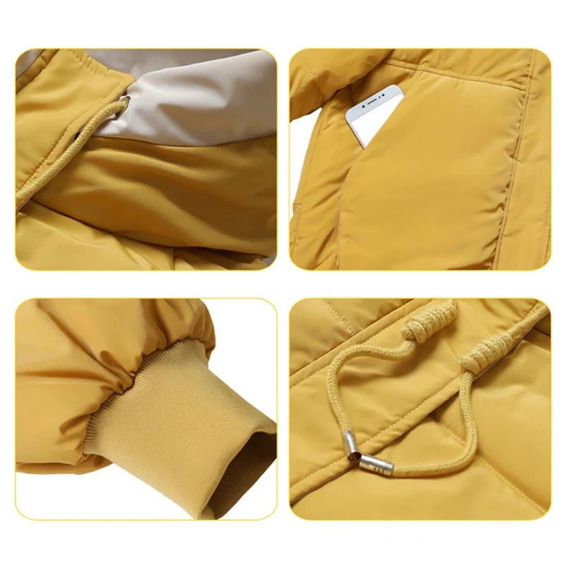 

Women Winter Jacket Loose Parkas Patchwork Thickening Warm Coat Hooded Female Down Cotton-Padded Short Jacket Coat zxd2