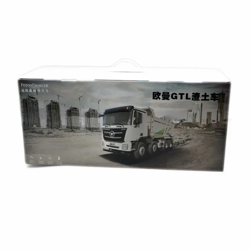 

Diecast Alloy Vehicle 1/24 Foton Auman GTL Dump Truck Sliding Dump Metal Truck Model Toys Adult Kids Gifts Collectible Display