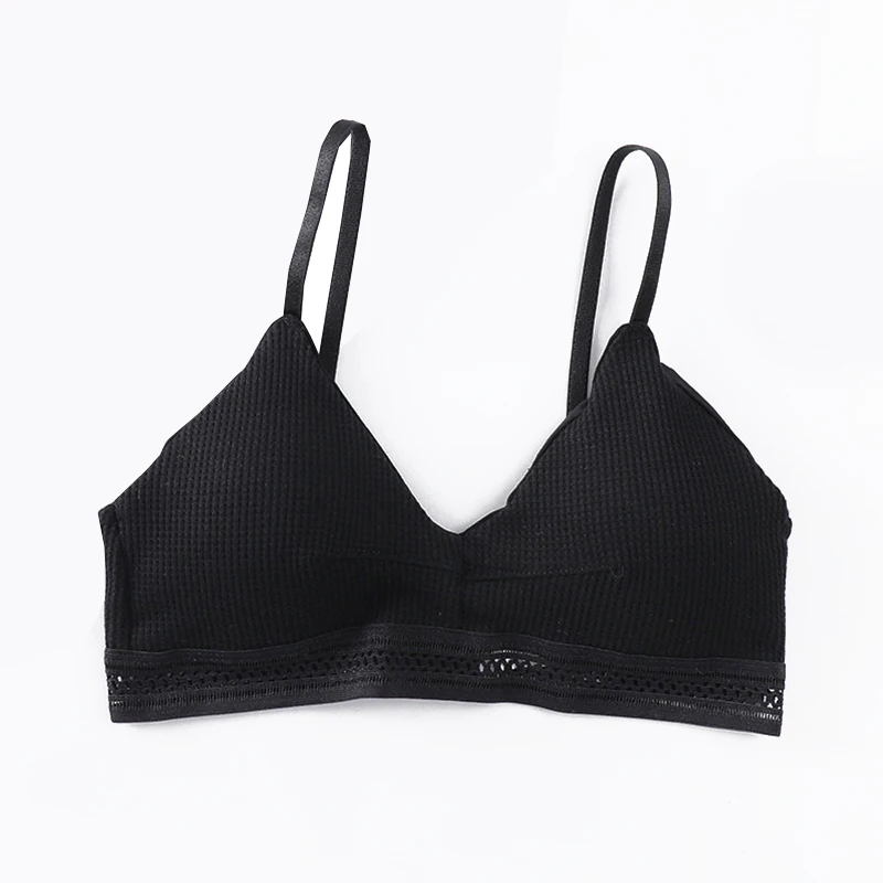 

2021 New Bralette Bra Lingerie Sexy Seamless Deep V Wrapped Chest Thin Strap Comfort Padded Push Up Bras Underwear For Women