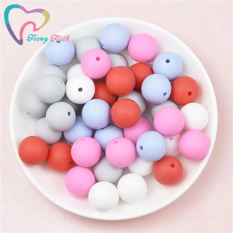 10 шт. красные и белые шестигранные Силиконовые Круглые бусины 14 17 мм для